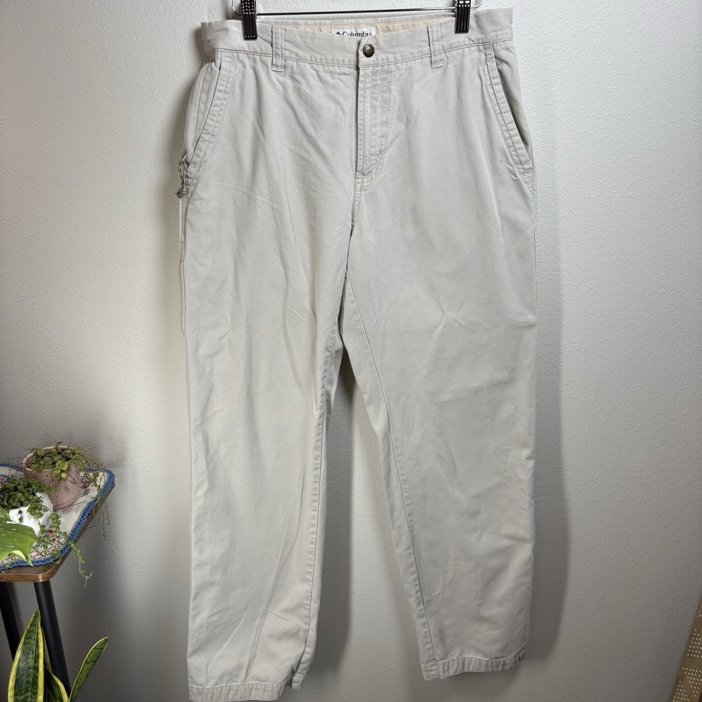 Vintage Columbia Women 10 Straight Leg Stonewashed Utility Zipper Pocket Pants